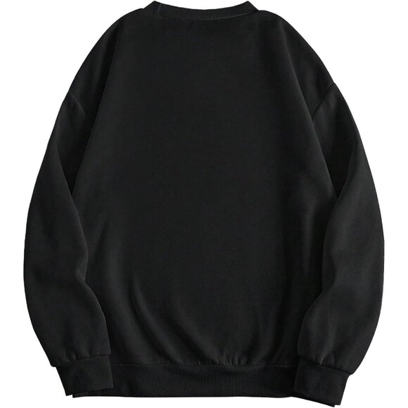 ⚡Women Black Wifey Imported Graphic Crewneck Long Sleeve Pullover Sweatshirt - Picture 2 of 5